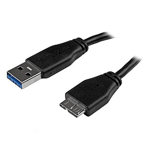 10-футовый тонкий кабель MICRO USB 3.0/USB 3.0 A на MICRO BM/M - тонкий