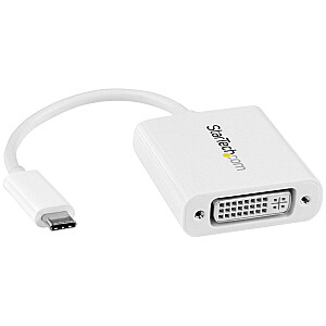 USB-C uz DVI ADAPTER — BALTS/USB-C DVI VIDEO PĀRVEIDOŠANA — BALTS