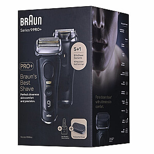 Braun Series 9 Pro+ 9590cc mitrais/sausais skuveklis, trimmeris, melns