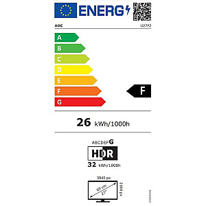 AOC P2 U27P2 68,6 cm (27 collu) LED displejs, 3840 x 2160 pikseļi, 4K Ultra HD, melns