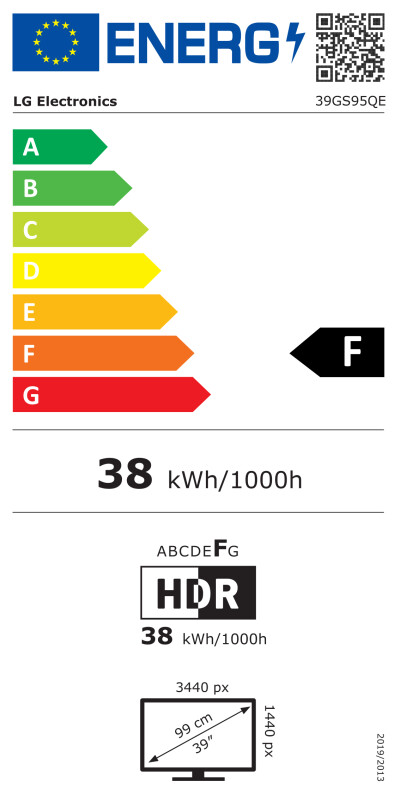 LG 39GS95QE - 39 collas | Izliekts OLED | 0,03 ms | 240 Hz | HDR