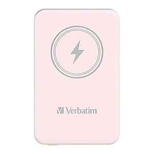 Verbatim ChargeÂ´nÂ´Go Magnetic Wireless Power Bank 5000 Pink