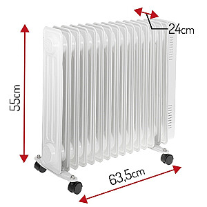 Adler Oil-Filled Radiator AD 7819	 Oil Filled Radiator 2500 W Number of power levels 3 White