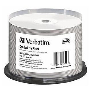 VERBATIM DVD+R DL spindle 8.5GB 50pc