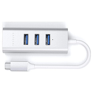 Satechi Aluminium 2 w 1 - USB-C (3x USB-A, Ethernet) (srebrny)