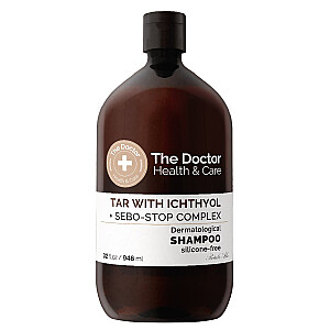 THE DOCTOR Health &amp; Care prettaukojošs matu šampūns Dziegic + Ichthyol + Sebo-Stop Complex 946ml