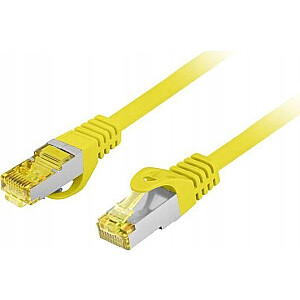 Patchcord Lanberg Lanberg S/FTP kat.6A 3 m LSZH CU dubultcaurule dzeltenā krāsā