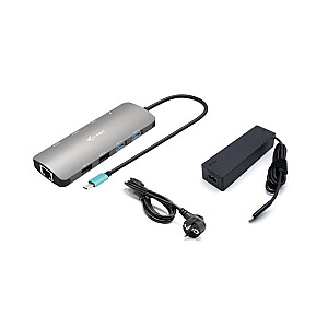 Stacja dokująca USB-C Metal Nano 2x Display Docking Station Power Delivery100W + Charger 100W 