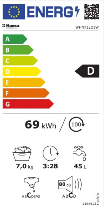 Veļas mašīna  WHN712D1W