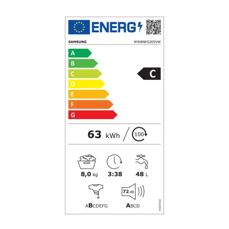 Veļas mašīna Samsung WW8NK52E0VW/LE