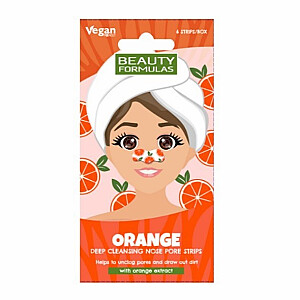 BEAUTY FORMULAS Dziļi attīrošas deguna sloksnes Oranžs 6 gab.