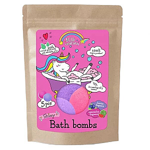 LITTLE UNICORN Glitter Bath Bomb Arbūzs, Ogas 5x50g