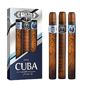 SET CUBA ORIGINAL Trio II Shadow EDT purškiklis 35 ml + Nugalėtojas EDT purškiklis 35 ml + Prestige Black EDT purškiklis 35 ml