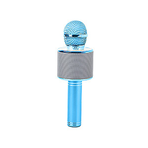 Goodbuy karaoke mikrofons ar iebūvētu bluetooth skaļruni | 3W | aux | balss modulators | USB | Micro SD zils