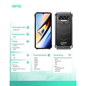 Smartfon WP38 12/256GB 10600 mAh DualSIM czarny