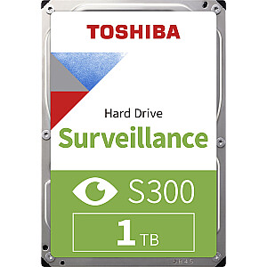 Серверный диск Toshiba S300 Surveillance, 1 ТБ, 3,5 дюйма, SATA III (6 Гбит/с) (HDWV110UZSVA)