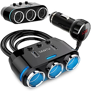 Goodbuy 3 x auto lādētāja ligzdas sadalītājs 12 | 24V | 2 x USB 2.1A | LED