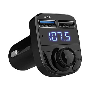 Goodbuy auto FM raidītājs USB | Micro SD | USB | Zila LED | 3.1A v2