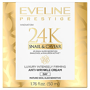 EVELINE 24k Pretgrumbu krēms Snail&Caviar diena 50 ml