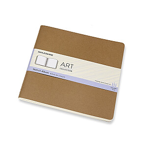 Альбом для рисования Moleskine Sketchbook 19x19см, 88 белых страниц, мягкая обложка, коричневый