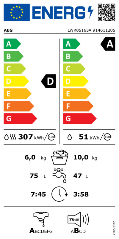 Veļas mašīna AEG LWR85165A