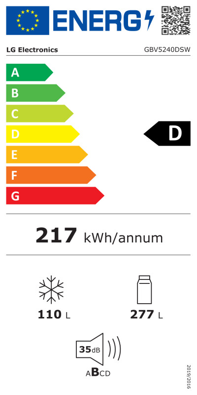 Šaldytuvas  LG GBV5240DSW