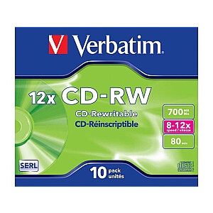 VERBATIM 10x CD-RW 700MB 12x JC