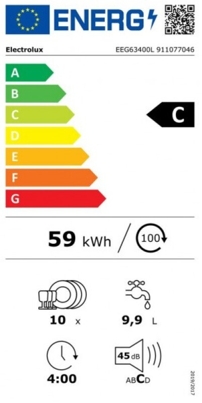 Iebūvējamā trauku mazgājamā mašīna Electrolux EEG63400L