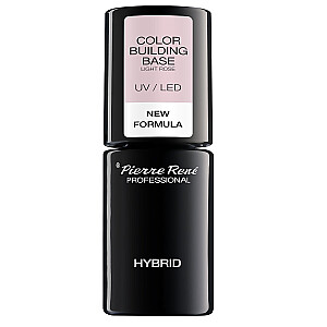 PIERRE RENE Hybrid Color Building Base Hibridinis pagrindas UV/LED 01 Light Rose 6 ml