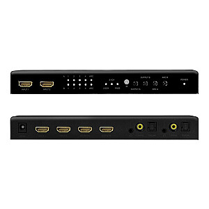 Switch 4x2 HDMI, 4K 60Hz, z pilotem 