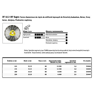 K.DIAM. SEG.230 mm x 2,6 mm x 22,2 mm DT612UT