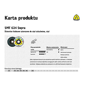 KLINGSPOR ABRAZĪVAIS MOPS NErūsējošais tērauds IZliekts tērauds 125 mm P 80 SMT624 SUPRA IZliekts 10 + 2 gab.