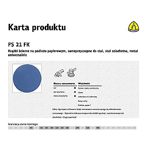 КЛИНГСПОР АБРАЗИВНЫЙ ДИСК 125 мм PS21FK гр.40 /50шт.