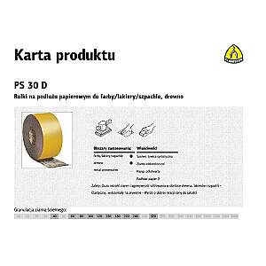 CLINSPOR RULLIS UZ IZVĒRTĒTA PAPĪRA PS30D 115mm gr. 40 (50 MB)