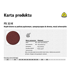 KLINGSPOR PAŠATCEĻOJOŠAIS ABRAZĪVAIS DISKS 125mm PS22K gr. 24/50 gab.