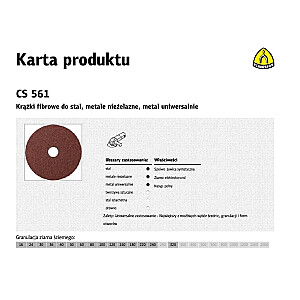 KLINGSPOR FIBER DISK 125 mm gr. 16 CS561 /25 gab.