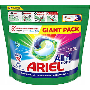 Ariel Ariel All-in-1 PODS Color Washing kapsulas 72 gab.