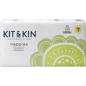 Bioloģiski noārdāmās autiņbiksītes Kit un Kin 2,5-8 kg, 40 gab.