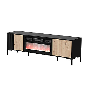 Cama RTV Cabinet MERCI 180 x 40 x 53,5 см черный/дуб artisan + камин