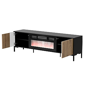 Cama RTV Cabinet MERCI 180 x 40 x 53,5 см черный/дуб artisan + камин