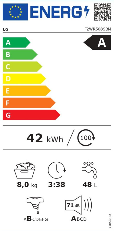 Veļas mašīna LG F2WR508SBM