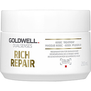 GOLDWELL Dualsenses Rich Repair 60s gydomoji kaukė pažeistiems plaukams 200ml