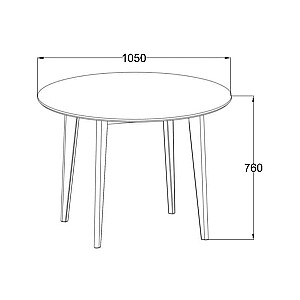 Ēdamistabas galds ROXBY, D105xH76cm, melns