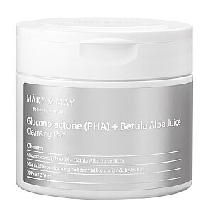 MARY&amp;MAY Gluconolactone (PHA)+Betula Alba Juice Cleansing Pad очищающие подушечки для лица 70 шт.