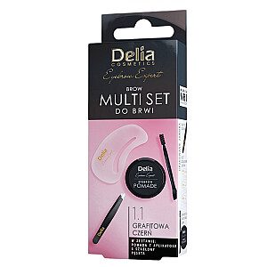 DELIA SET Brow Multi Set uzacīm Pomāde uzacīm 1.1 4g + pincete + otiņa uzacīm + aplikators 2 gab.