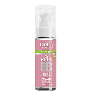 DELIA So Perfect Vegan BB krēms sejai ar SPF30 filtru 03 Dark 30ml