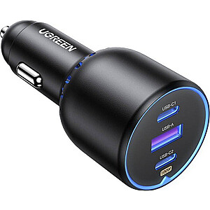 Lādētājs Ugreen Auto lādētājs UGREEN CD293, 2XUSB-C PD+ USB-A 130W (melns)