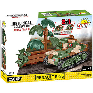 COBI 2719 Vēsturiskā kolekcija Francijas Otrā pasaules kara Renault R-35 vieglais kājnieku tanks 258cc