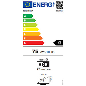 TV 50" Blaupunkt 50QBG7000S 4K Ultra HD QLED, GoogleTV, Dolby Atmos, WiFi 2,4-5 GHz, BT, melns