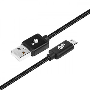 Kabel USB-Micro USB 1.5 m. czarny sznurek